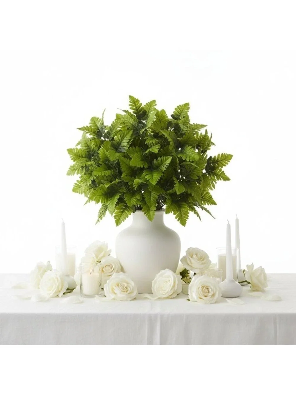 Artificial Fern Stems Greenery Bundle 10 Stems Faux Leather Fern Leaves Greenery